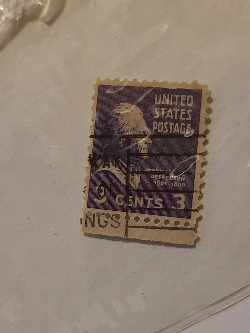 Vintage Purple U.S. Postage Stamp Pocket